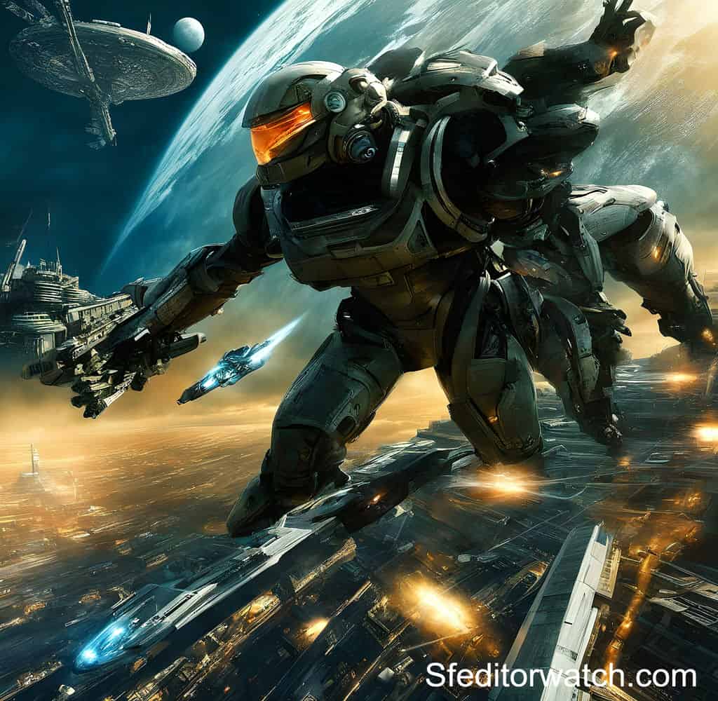 A futuristic cityscape. 2004 sci fi movies