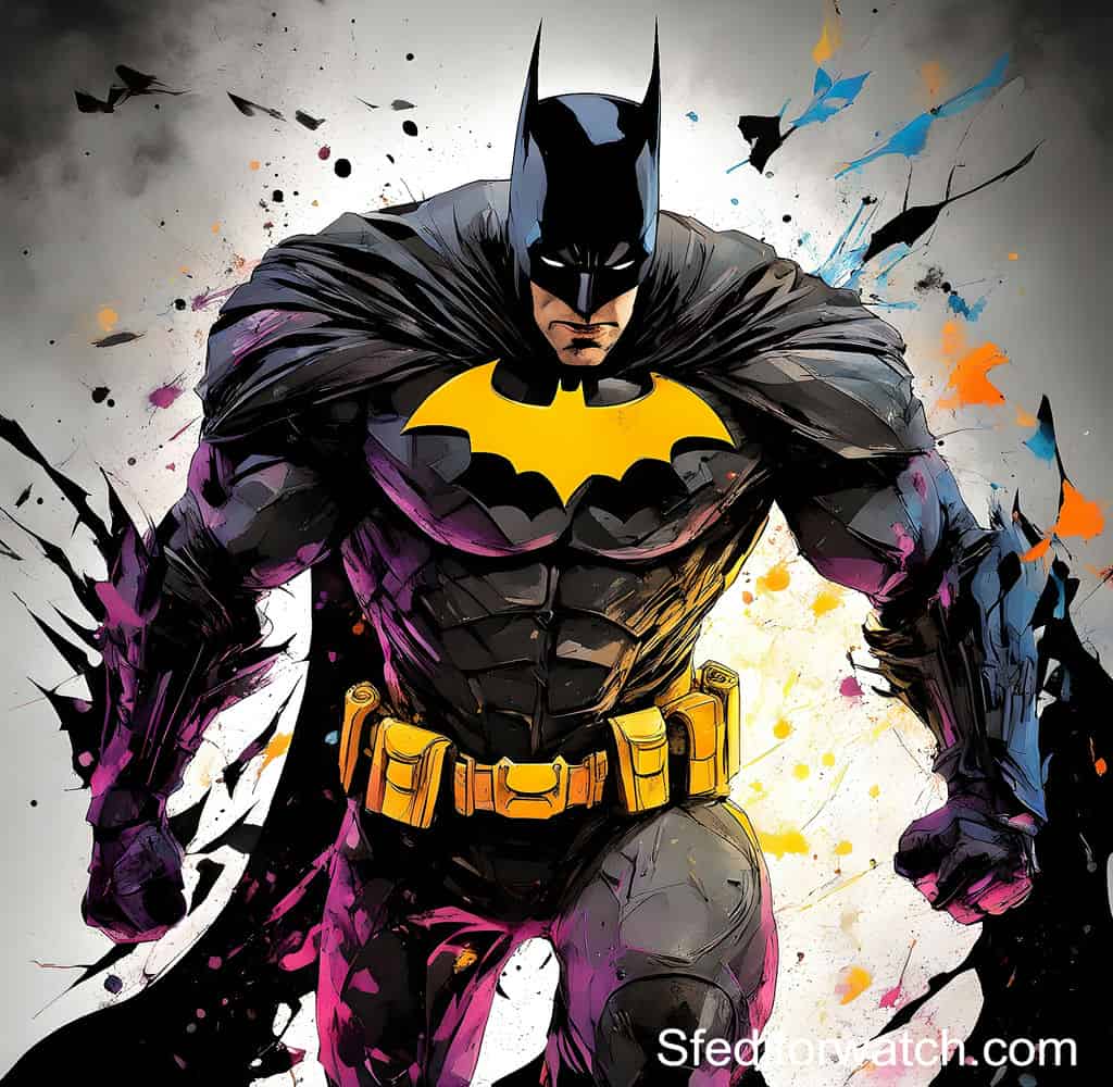 A photo of the Batman 1/6 scale figure. The figure is wearing the Batman costume from the 2022 film. The figure is standing in a dark alley, and it is holding a Batarang.