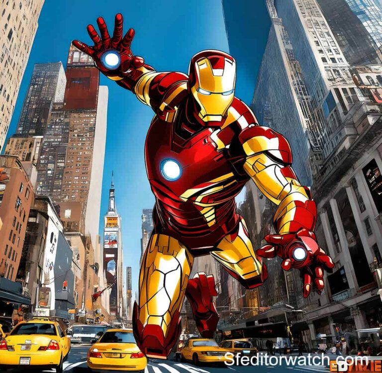 Cherished Hot Toys Classic Iron Man: Nostalgic Marvel Icon 9 A image of a Hot Toys Classic Iron Man action figure. The figure is posed in a dynamic action pose, with its arms outstretched and its repulsor rays firing. The figure is wearing its classic red and yellow armor.