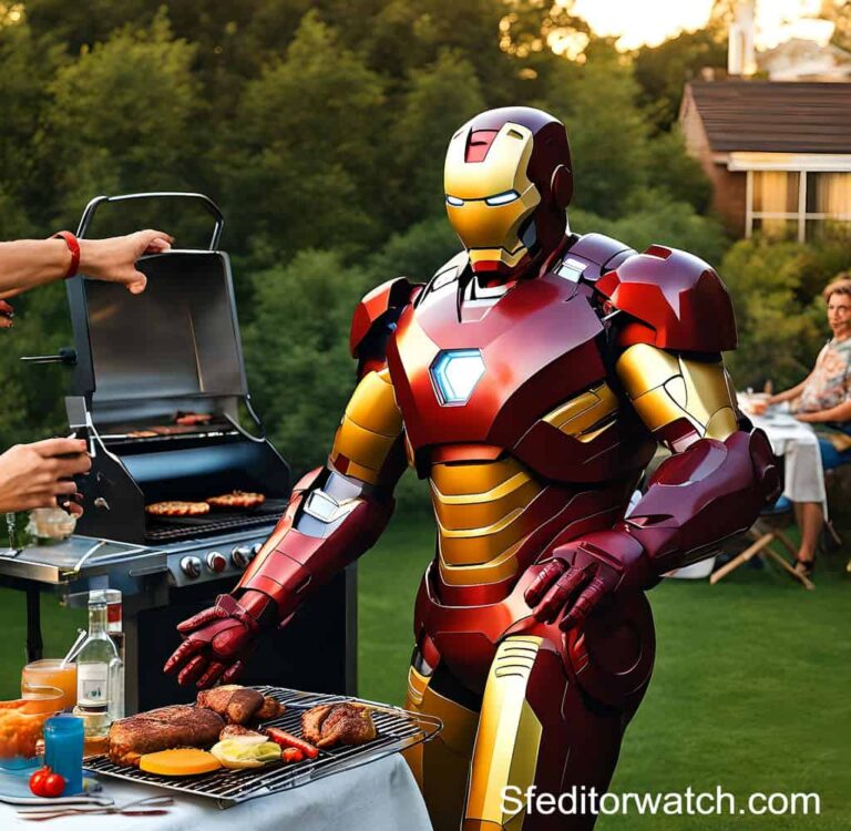 A close-up photo of the Hot Toys Iron Man Mark 46, a 1/6 scale collectible figure. The figure is in a dynamic pose, with its repulsor rays activated. The figure is made of diecast metal and plastic and has a highly detailed paint job.